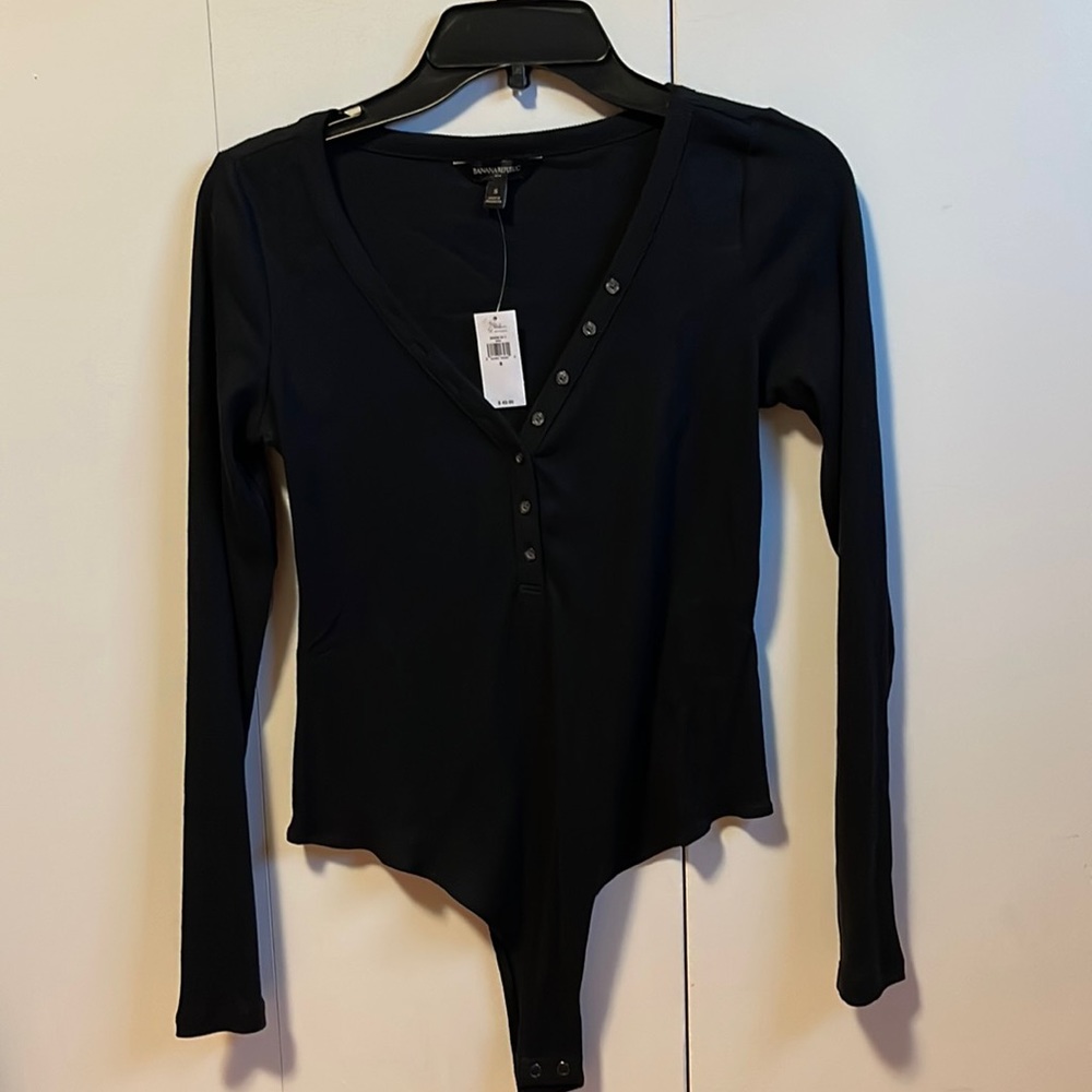 Black Long Sleeve Banana Republic Bodysuit Size S